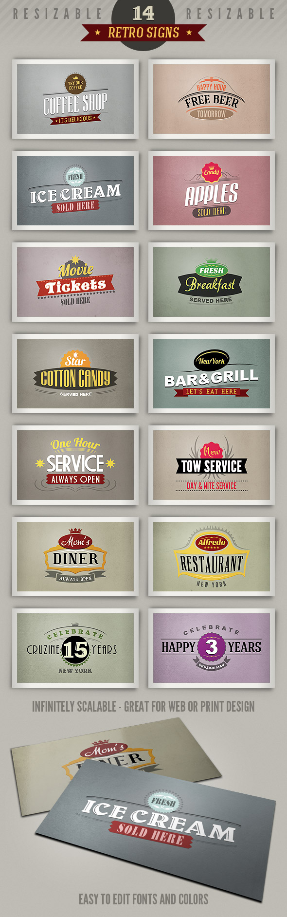 14 retro or vintage style signs (banners) by hugoo13 on DeviantArt