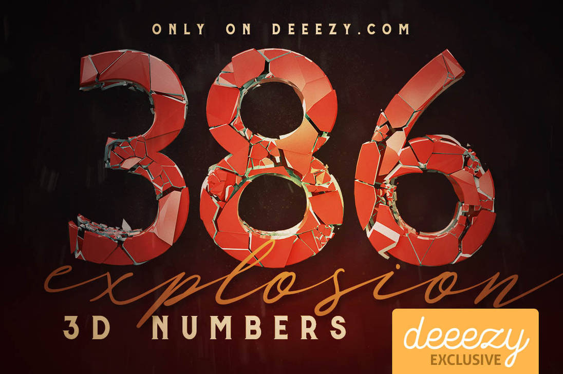 Explosion 3D Numbers - FREEBIE by hugoo13 on DeviantArt