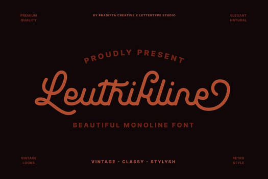 Leuthikline - Beautiful Monoline Font