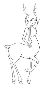 Deertaur lineart