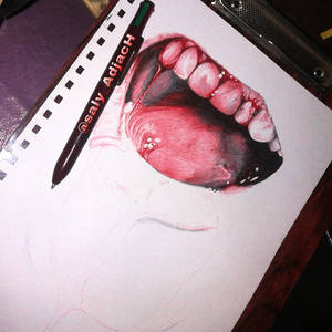 #bloody #mouth #ballpoint #drawing