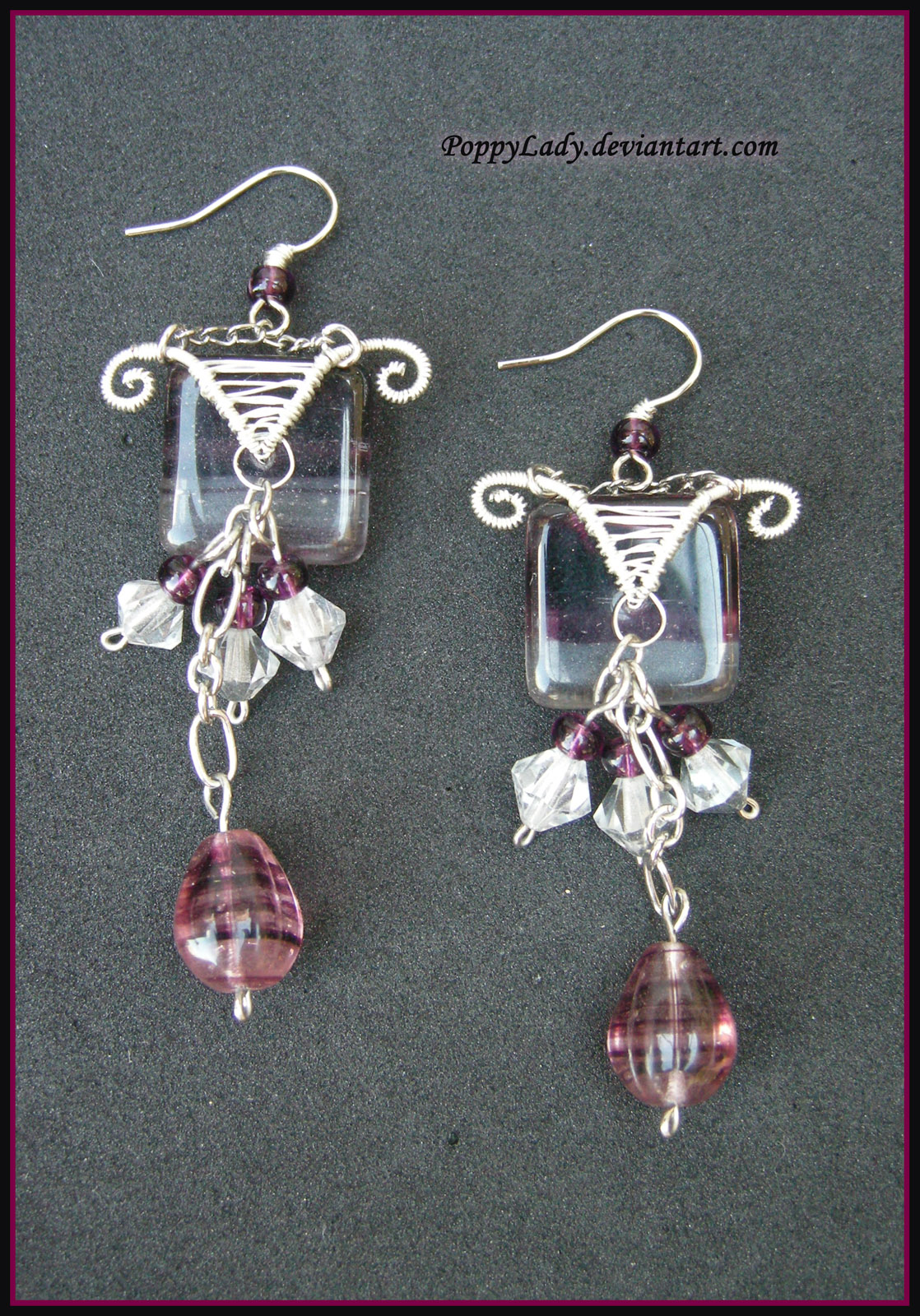 Greek-ish purple earrings