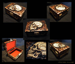 woodburning skull box