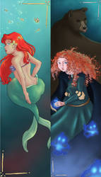Ariel and Merida bookmarks