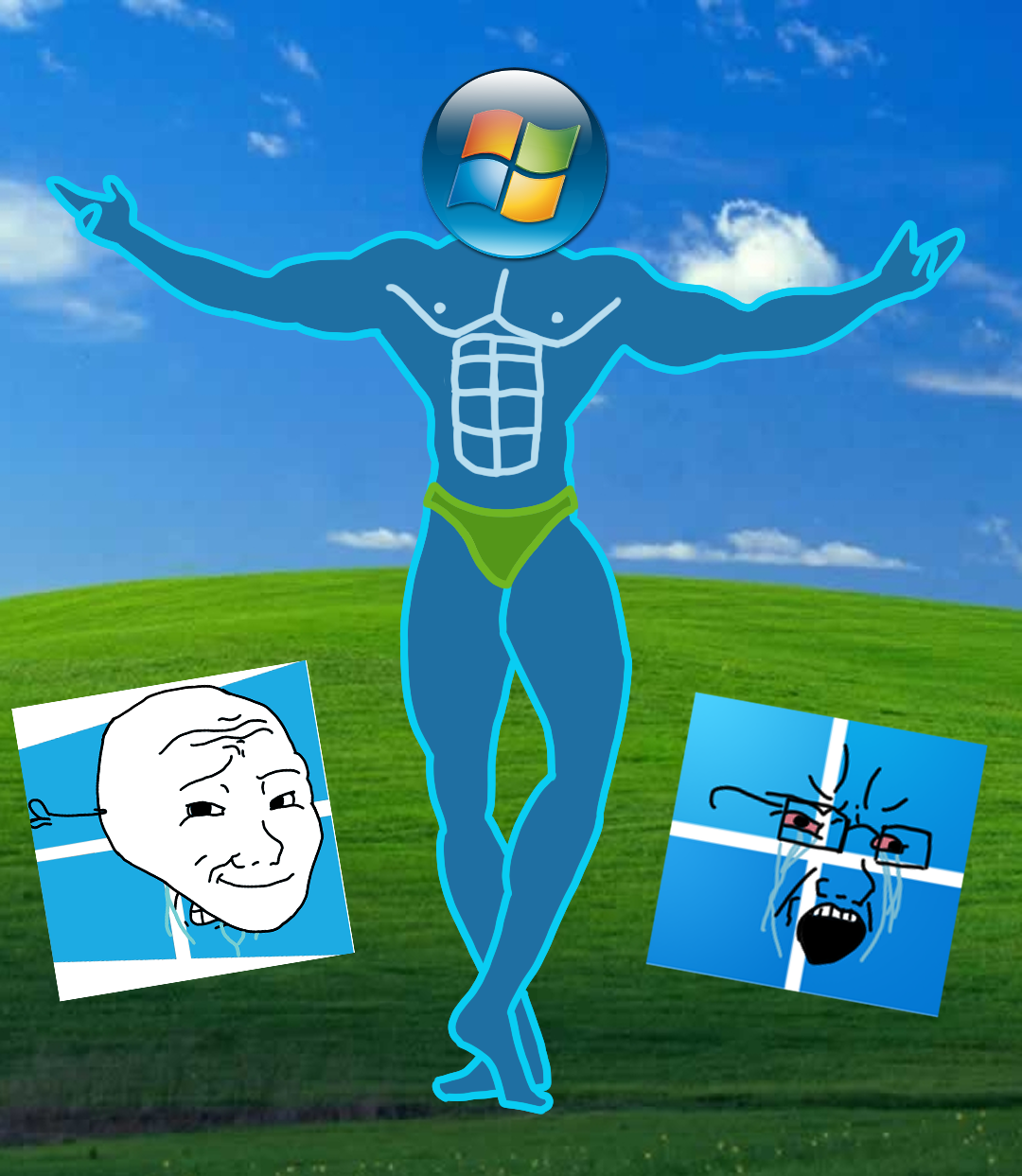 Chad Windows Chad Windows 7 vs Cringe Windows 10/11 by LYC4NR0C on DeviantArt