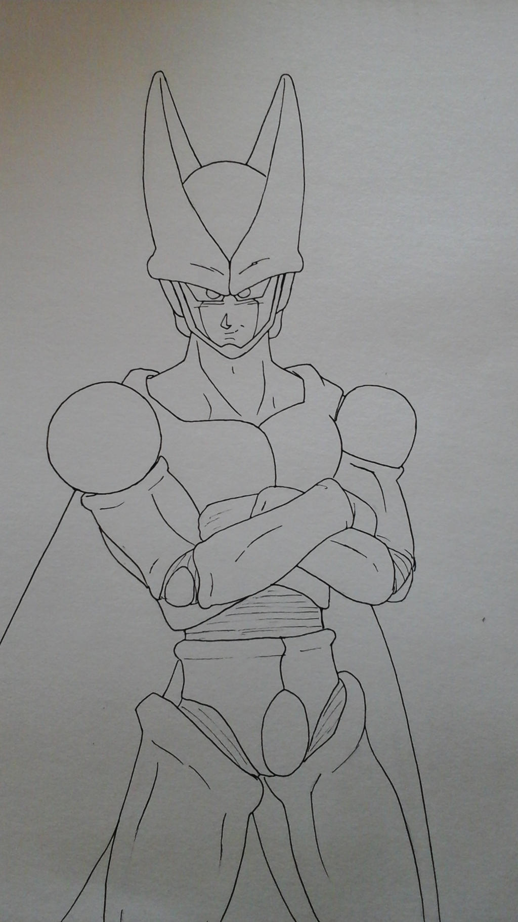 Perfect Cell lineart traditional by Extraestelar on DeviantArt