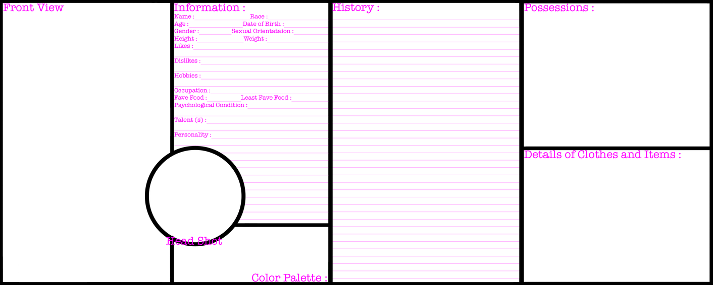 Blank Character Sheet by BloodyAngelLexus on DeviantArt