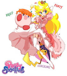 Panty Brief y Stocking - Peach Kirby y Picachu