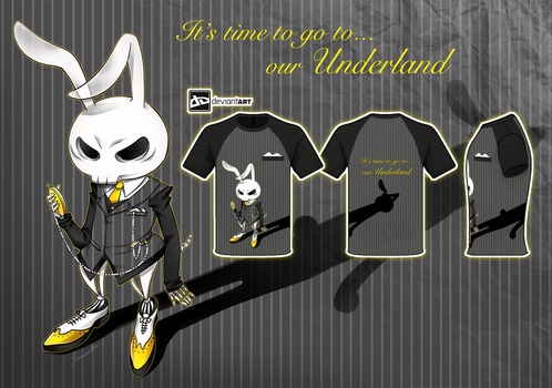 The skeleton rabbit form Underland   T-shirt