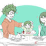 Izuku and Tsuyu - Family Diner