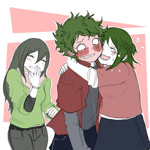 Izuku and Tsuyu meets mom