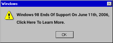 Windows 98 Error Note Windows 98 End of support Message PNG by Ericktbv on DeviantArt