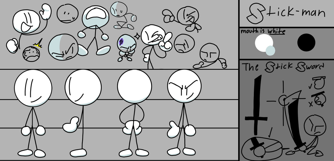 Stickman Base Reference Stick-man Ref Sheet by SonicLover261 on DeviantArt