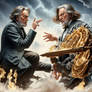 Brahms has a heated argument with Wagner