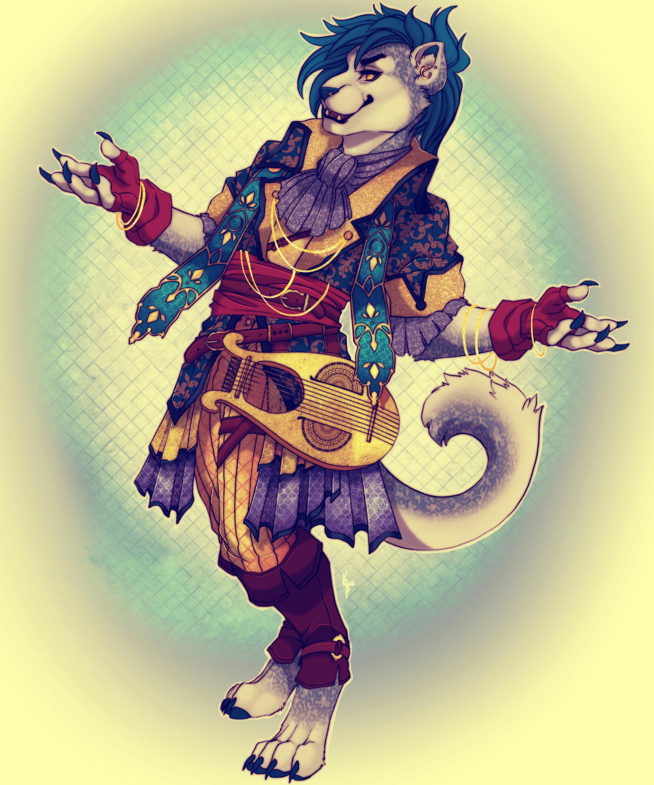 Tabaxi Glamour Bard by TheQuietDeity on DeviantArt