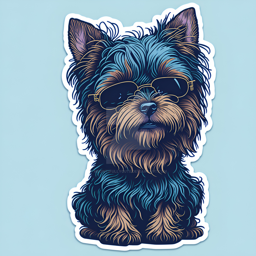 Yorkie 2024 with sunglasses