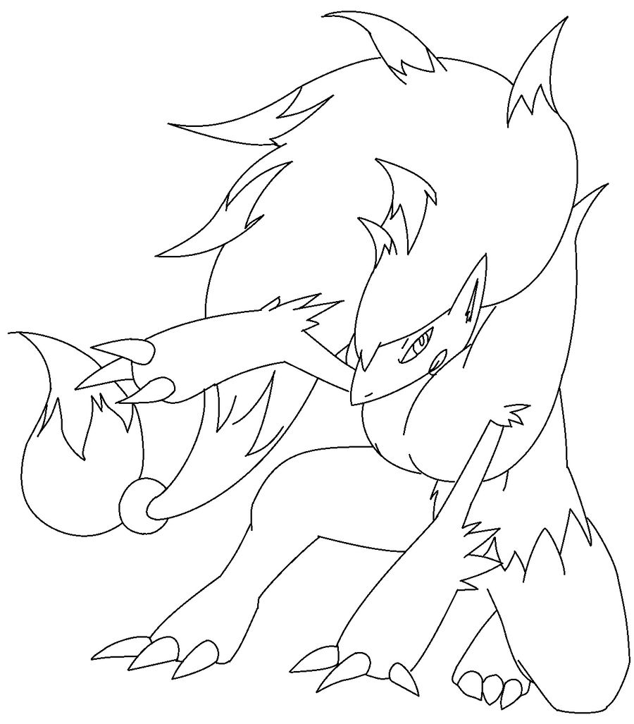 Zoroark lineart 4