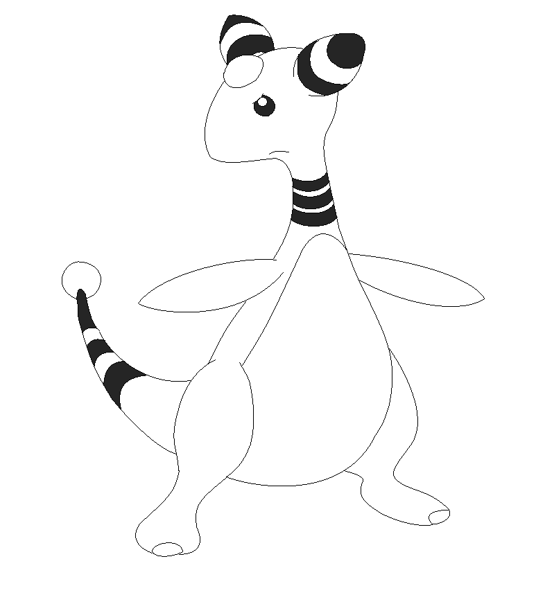 ampharos lineart 1