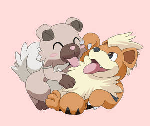 Rockruff and Growlithe lineart