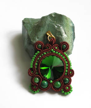 Fern Flower soutache pendant