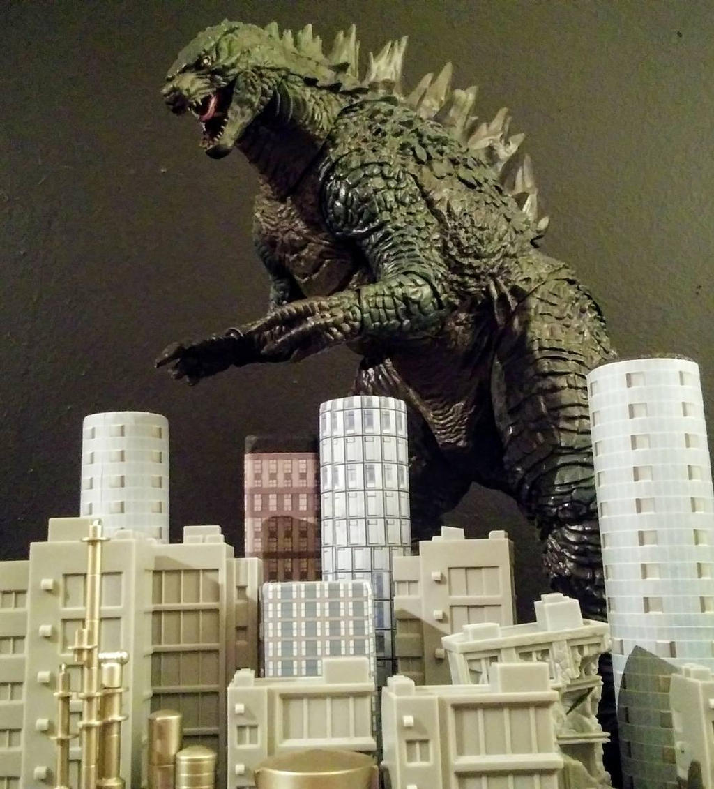 Godzilla Rgabbign Building Godzilla Towering Over The City by Kongzilla92 on DeviantArt