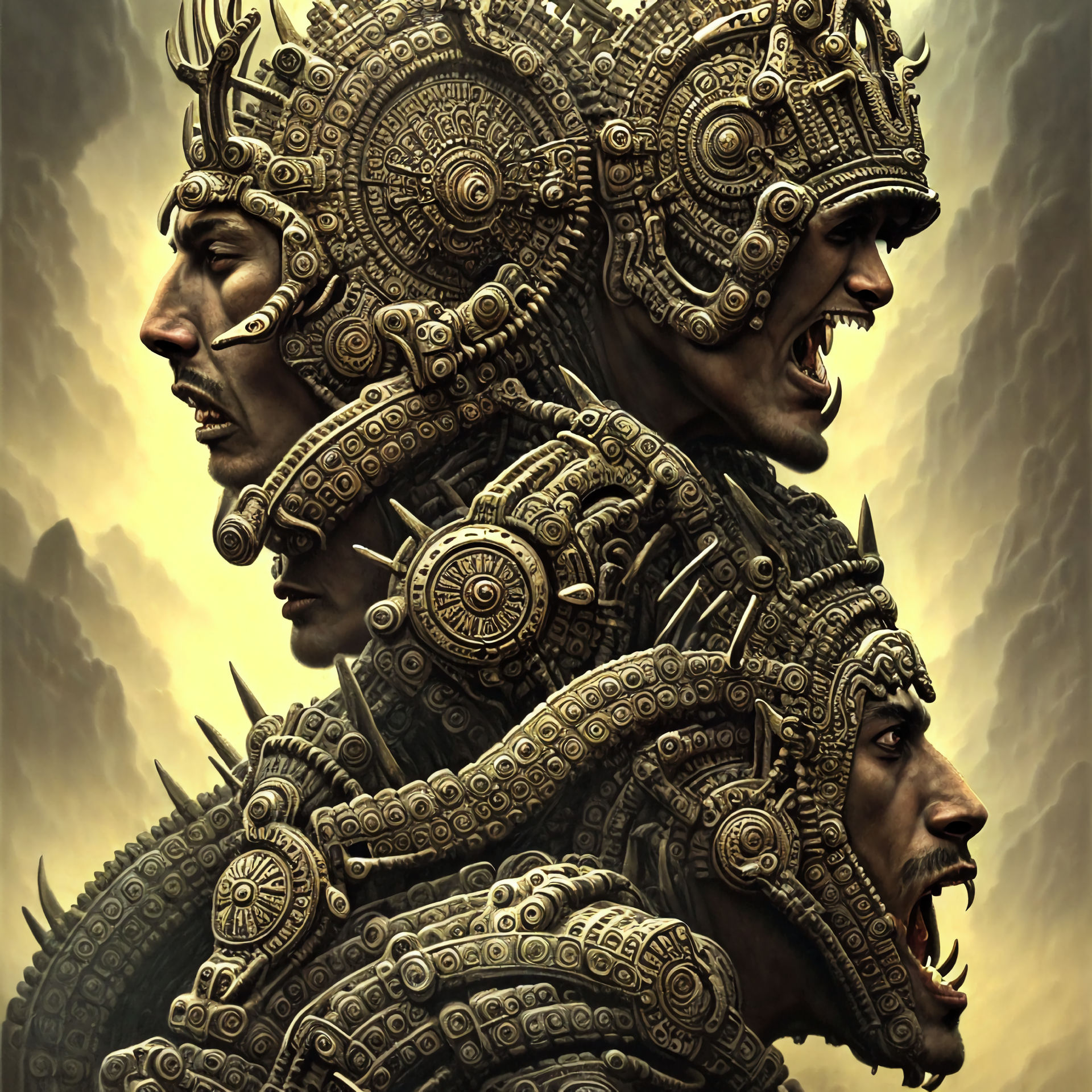 Deviantart Aztec Ritual Portrait-aztecs-men-jaguar-warrior-crown-sf-intric by cmartinezp1984 on ...