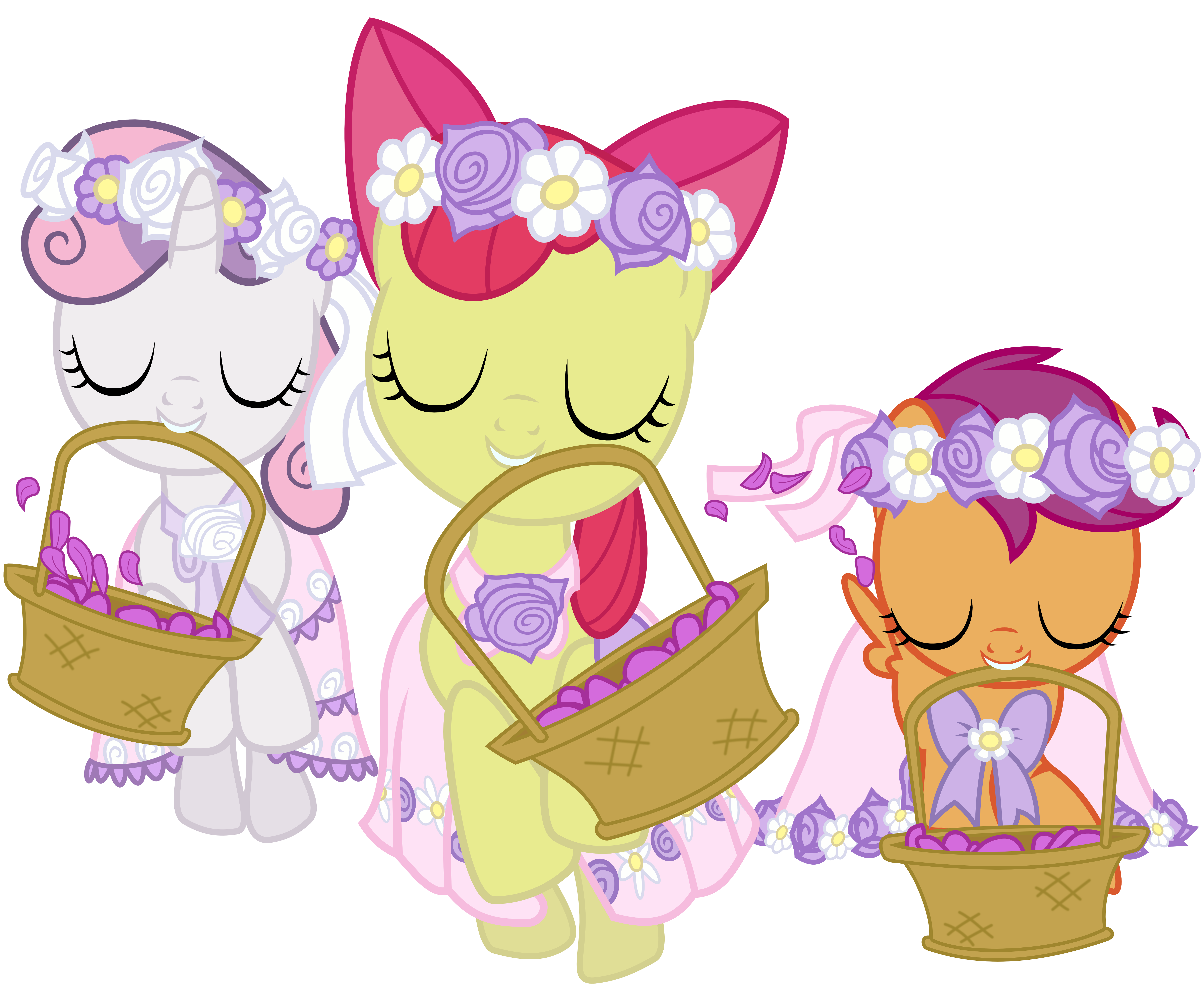 Cutie Mark Crusaders as Flower Fillies