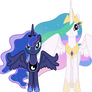 Concerned Princess Celestia and Princess Luna