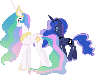 Princess Celestia and Princess Luna Overlooking