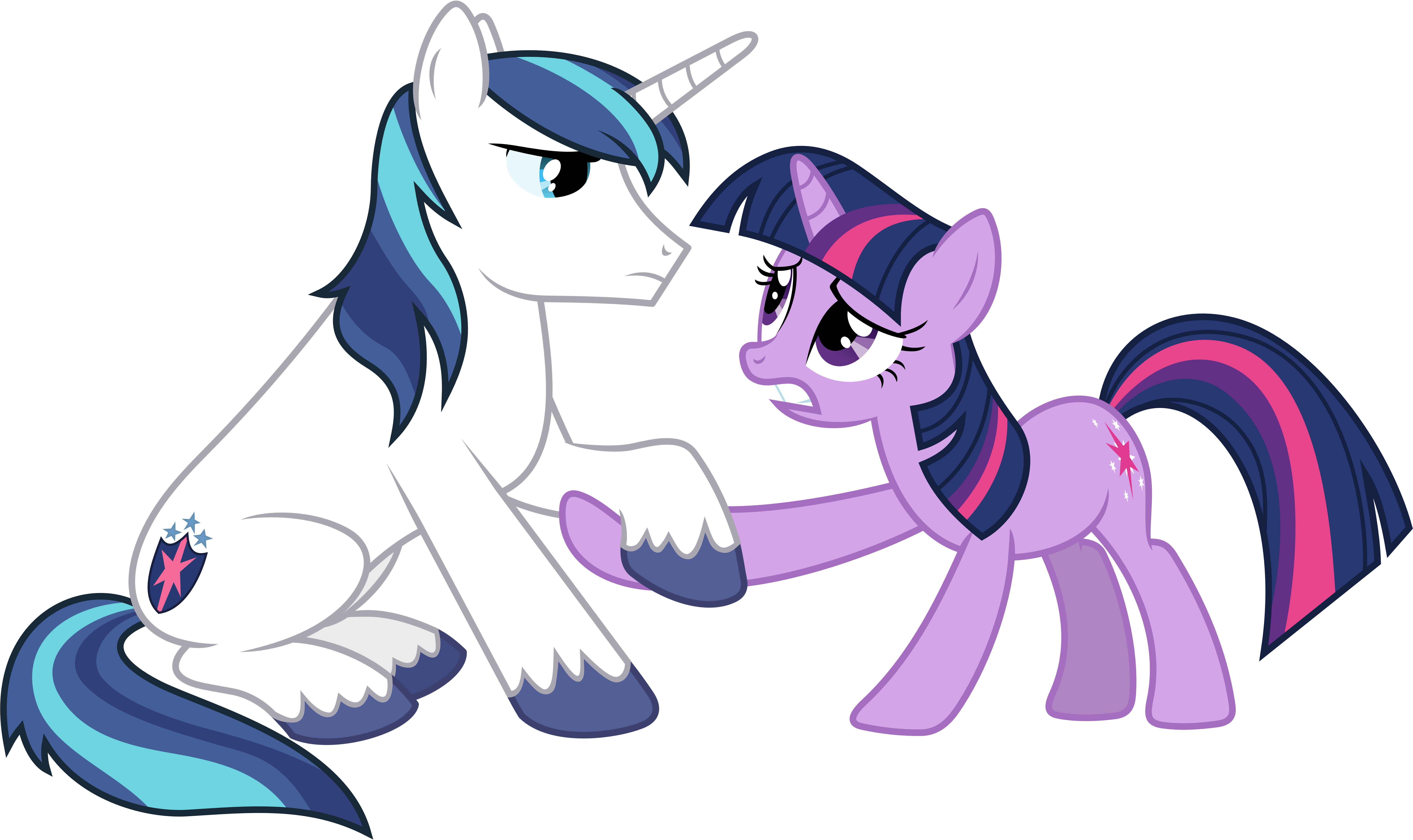 Concerned Shining Armour and Twilight Sparkle