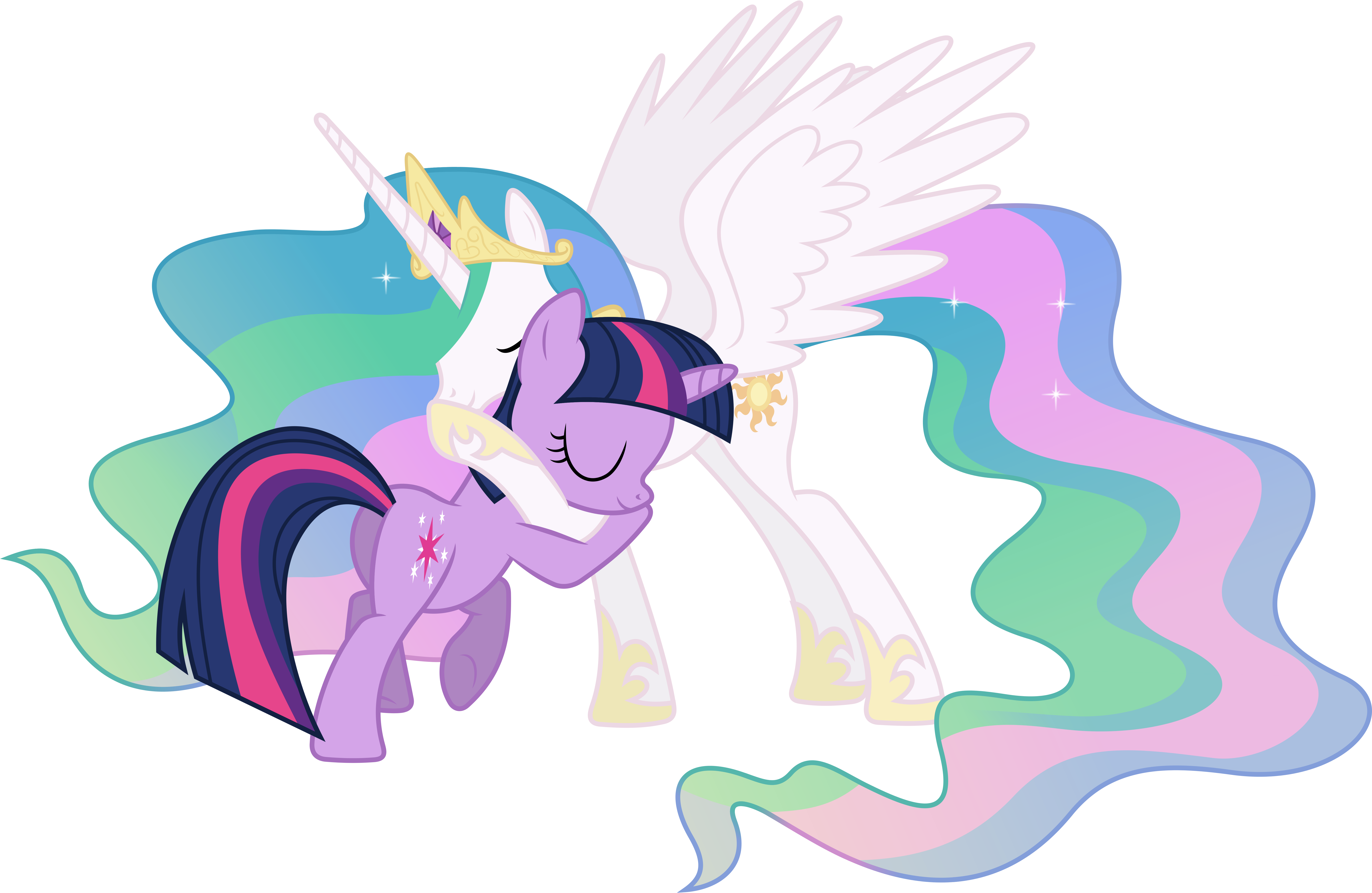 Princess Celestia and Twilight Sparkle Hugging (2)