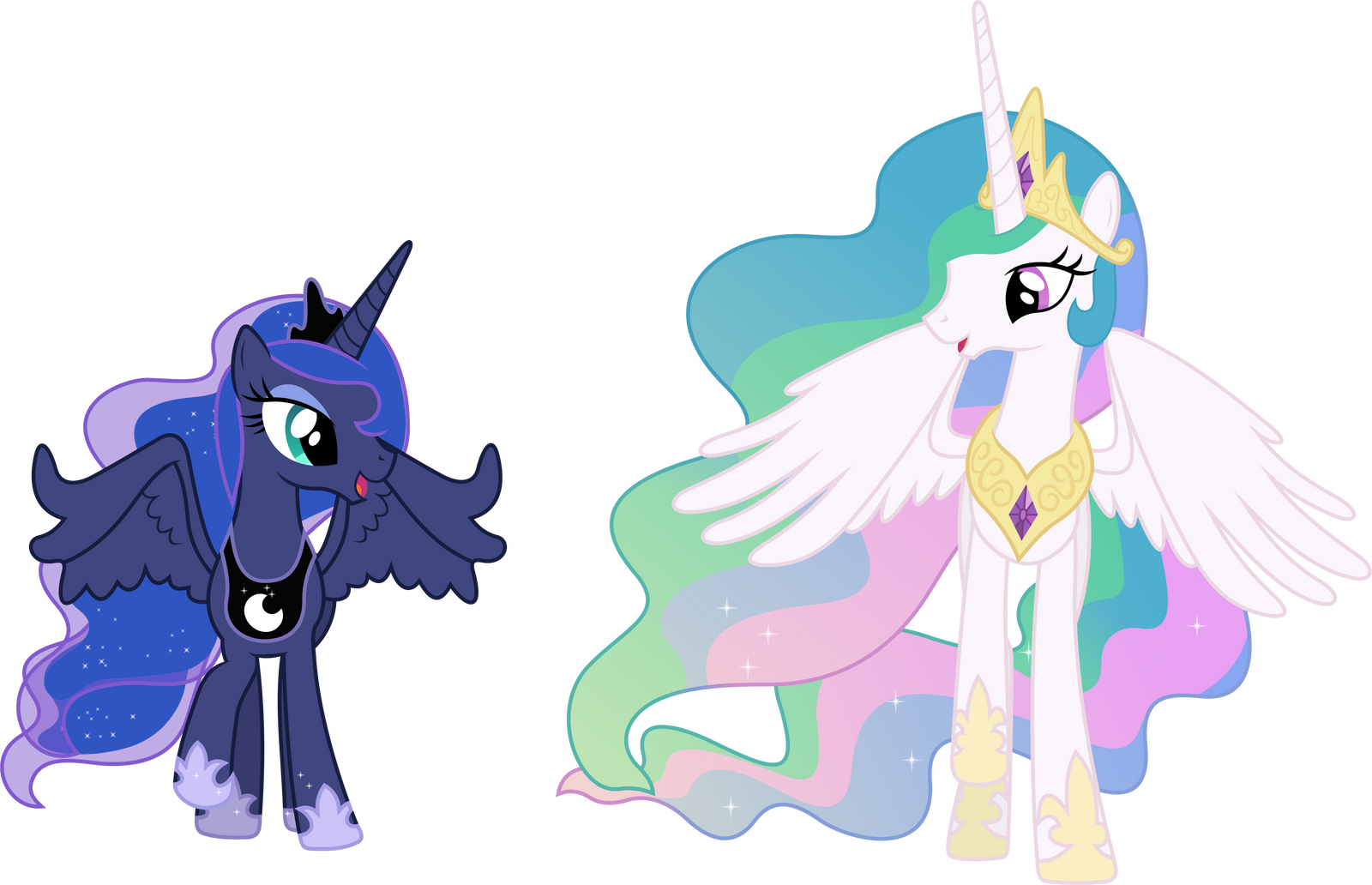 Happy Princess Celestia and Princess Luna by 90Sigma on DeviantArt