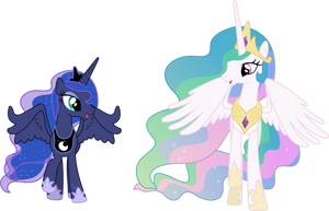 Happy Princess Celestia and Princess Luna