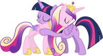Princess Cadance and Twilight Sparkle Hugging (3) by 90Sigma