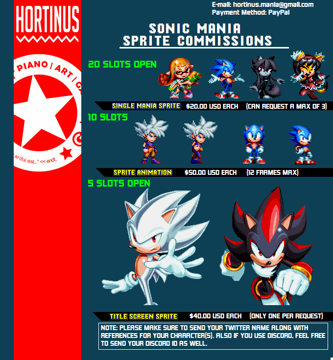 Sonic Mania Sprite Commissions by Hortinus on DeviantArt