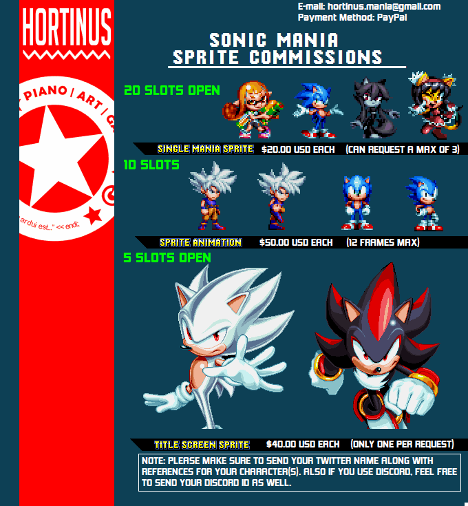 Sonic Mania Sprite Commissions By Hortinus On Deviantart