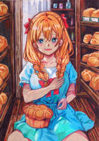 Girl in a Breadshop