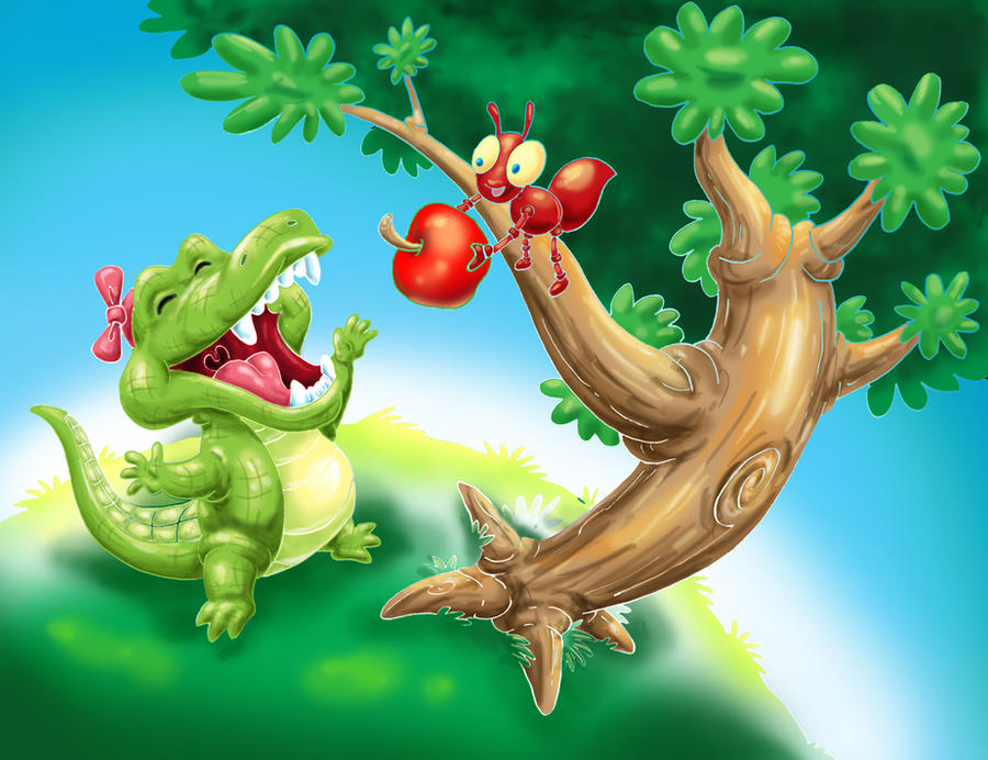 The Ant the apple and ALI Gator by dGREAT1 on DeviantArt
