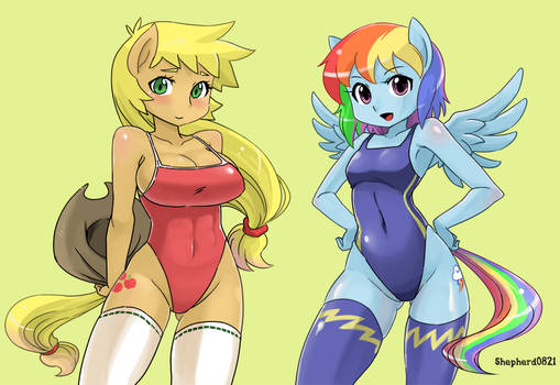 Apple jack and Rainbow dash