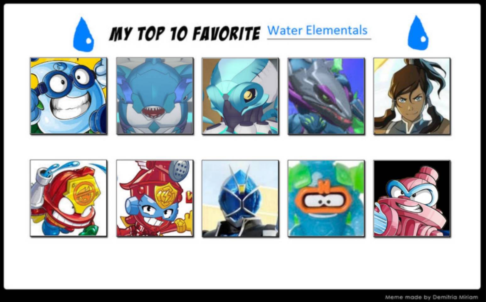 Top 10 water elementals - characters by marvinthegallimimus1 on DeviantArt