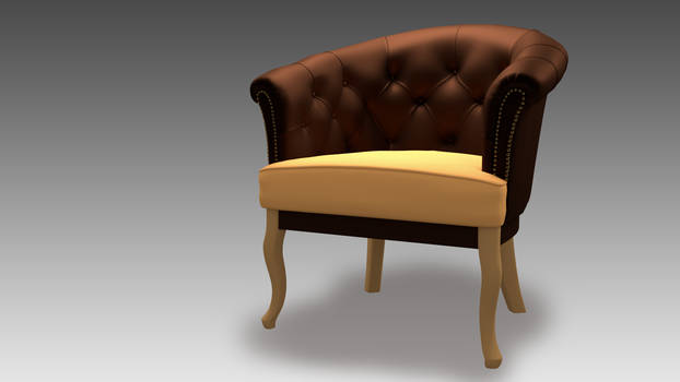Leather Cushioned Armchair
