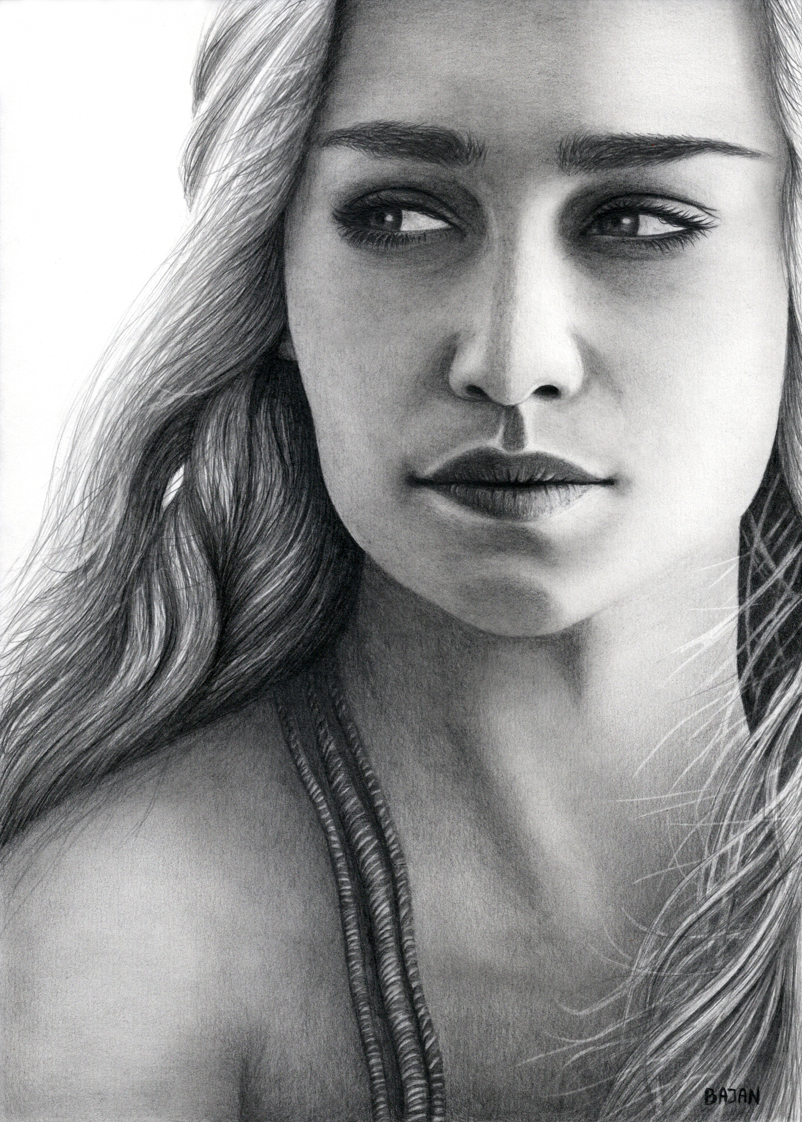 daenerys targaryen pencil drawing