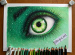 Green eye drawing