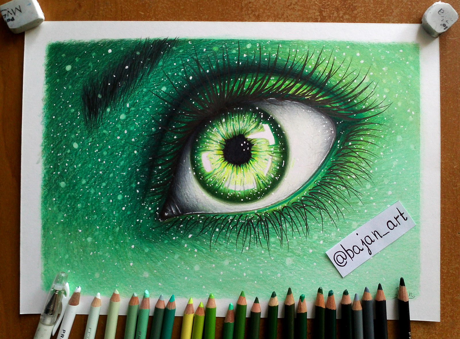 Green eye drawing