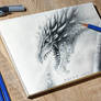 Dragon Breathing Fire Sketch