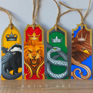 Harry Potter Bookmarks - Hogwarts House Drawing