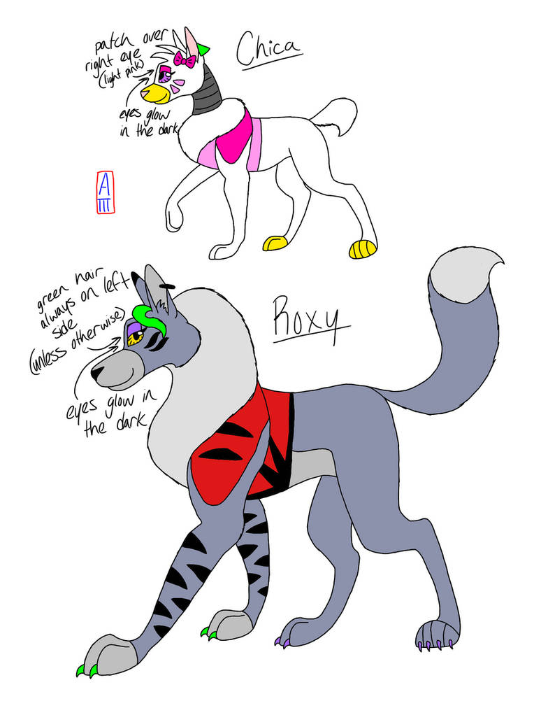 Fnaf Roxy Tg FNaF Chica and Roxy Ref Sheet by FireAngel5Talons on DeviantArt
