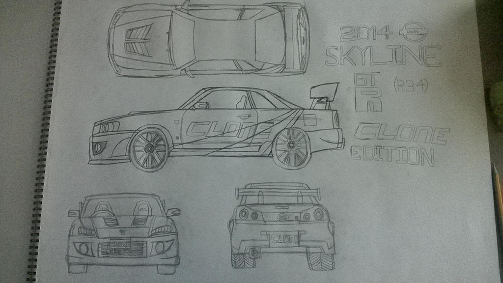 Gt R R34 Fnf Blueprint Nissan Skyline GT-R R34 CLONE Edition Blueprints by CarlostheBat36 on ...