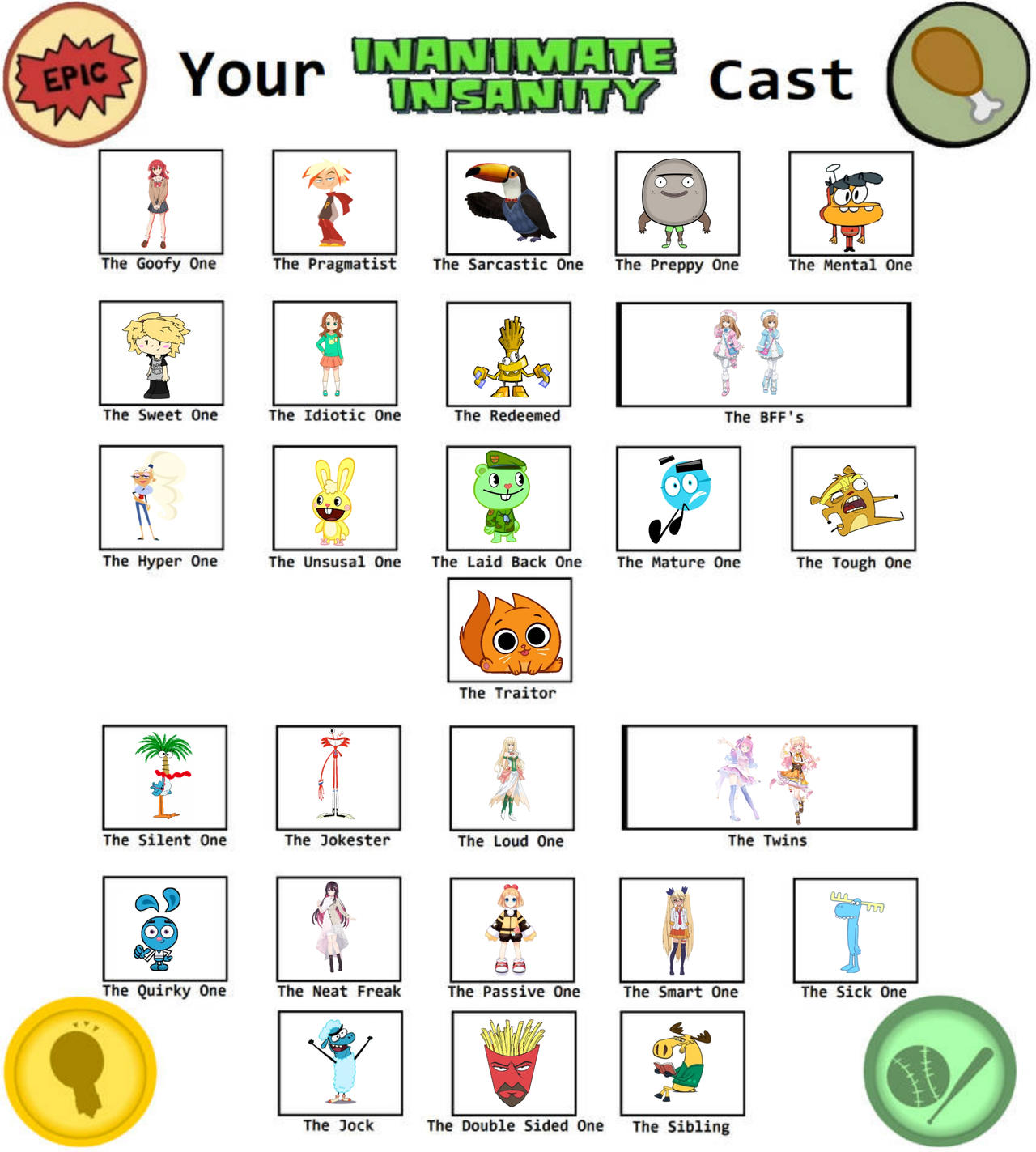 My Own Inanimate Insanity Cast Meme by Aidenlton on DeviantArt
