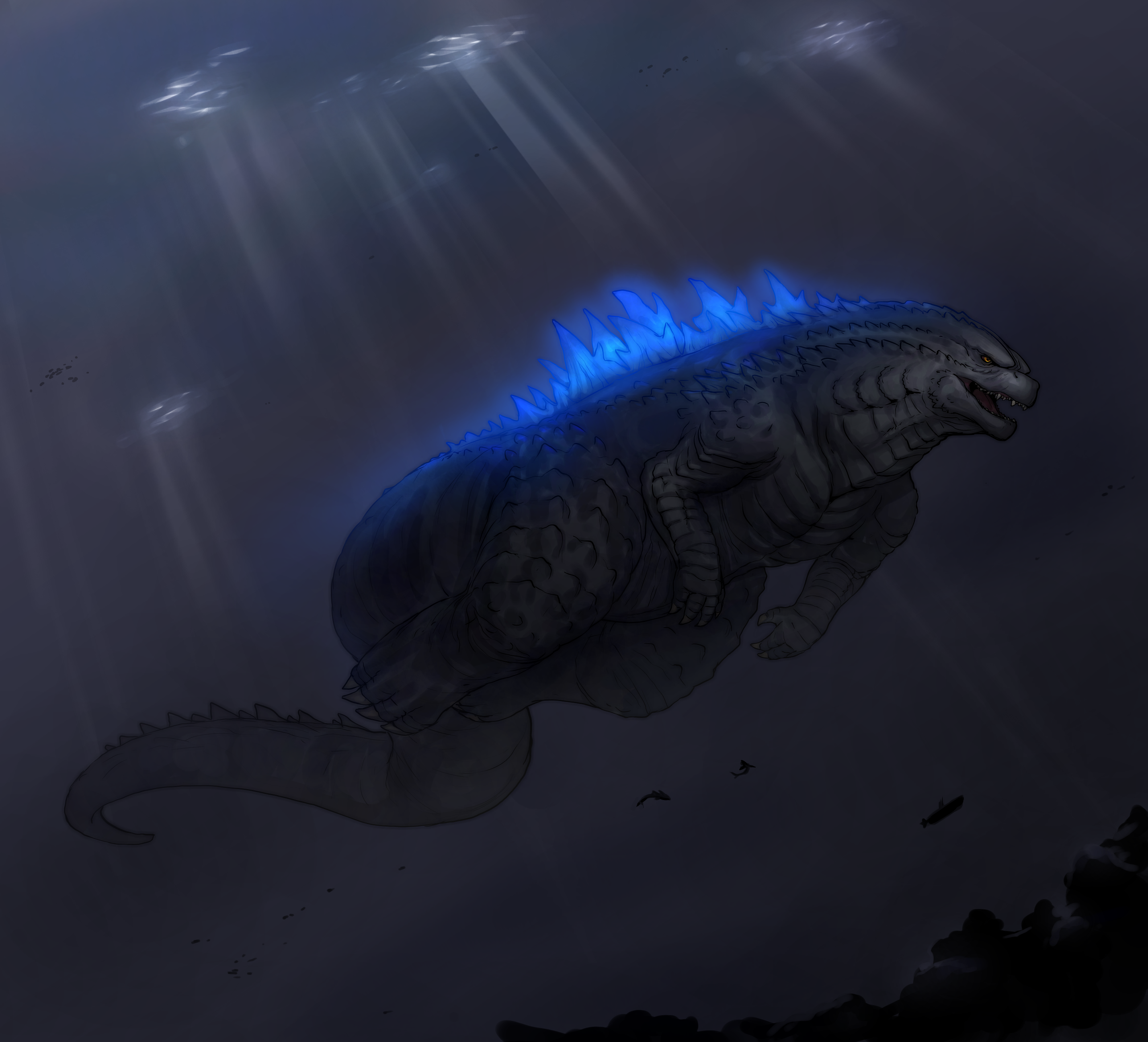Godzilla 2014 underwater